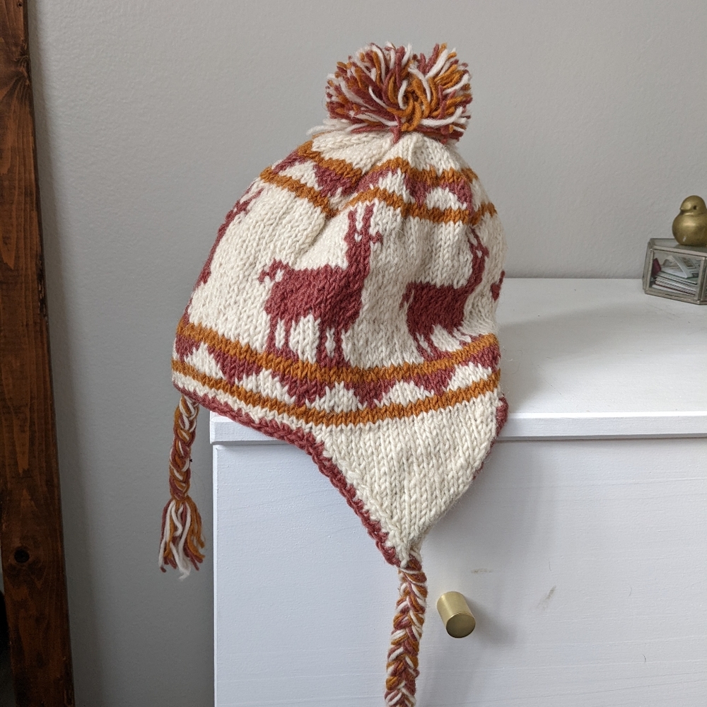 Llama Wool Pom Beanie